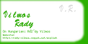 vilmos rady business card